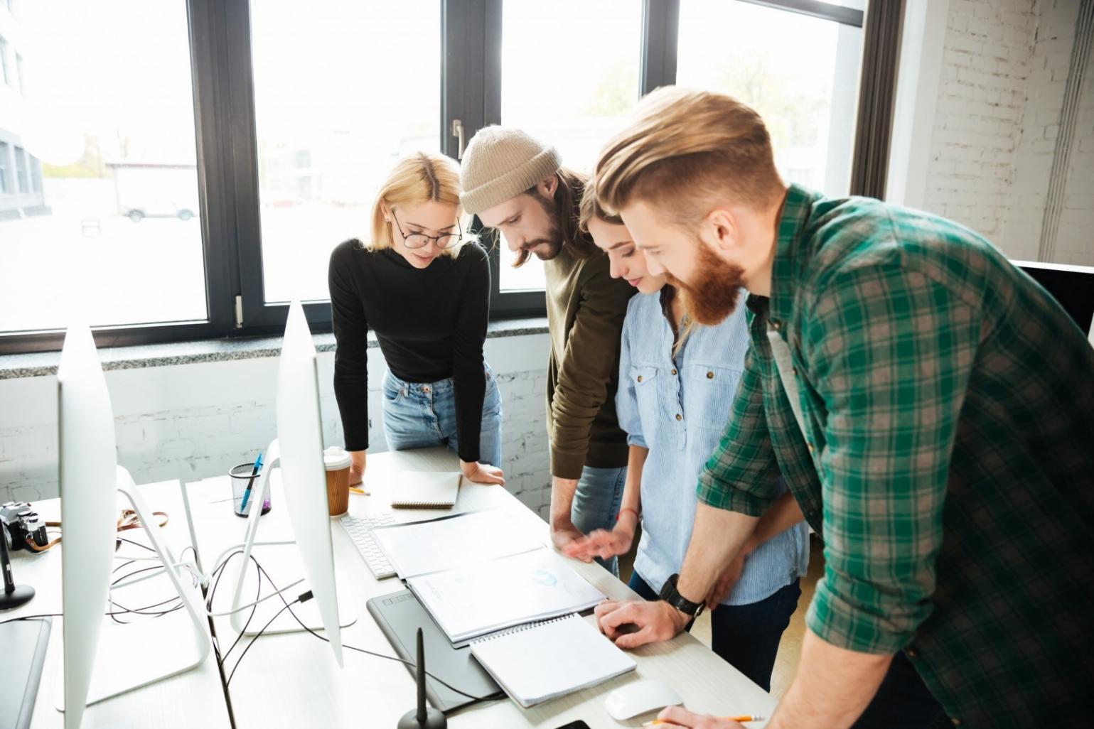 Professional training session with financial analysis materials